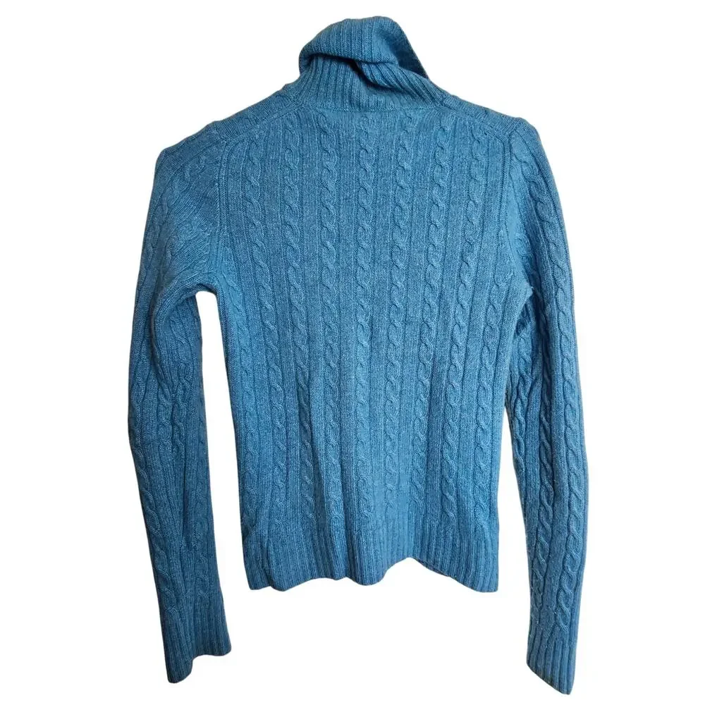 J. Crew Women Cable Knit Turtleneck Sweater XXS Wool Cashmere Rabbit Hair Preppy